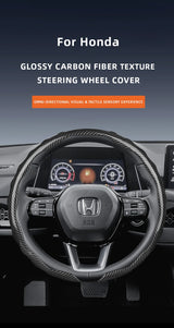 Honda Carbon Fiber Wave Shaped Steering Cover Car Interior Accessory Hocasen