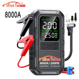 12V Portable Emergency Car Jump Starter 8000mAh Battery Booster Power Bank Auto Starting Device Jump Starter MINUS TWO Black