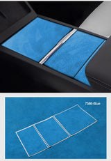 For Tesla Model 3 (2024-) Model Y(2025-) Center Console Panel Trim Sticker Anti Scratch Car Interior Accessory Made of Alcantara