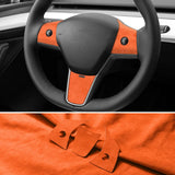 For Tesla Model 3 (2019-) / Model Y Car Steering Wheel Trim Sticker Anti Scratch Carbon Fiber Car Interior Accessory OEM