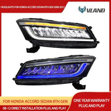 LED Projector Headlights for Honda Accord 2008-2012 LED Ambient Light VLAND