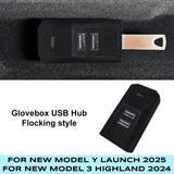 Glovebox USB Hub for Tesla New Model Y and Model 3
