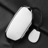Aluminum Alloy Goatskin Car Key Case Cover for BMW G38 G12 F49 i20 G07 G08 1 5 7 Series x1 x5 x7 ix XM i7 M760 Keychain