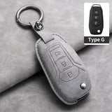 Car Key Cover For Ford Puma Grand C Max Focus Mondeo Kuga Fiesta Ecosport Transit Kuga Leather Car Key Case Cover