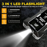 12V Car Jump Starter - Portable Battery Booster & Power Bank with 3-Mode LED Emergency Light Jump Starter MINUS TWO