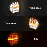 Emark 5.75 Inch LED Headlight For Harley Dyna Softail Sportster Triumph Victory 5 3/4 Headlamp With Hi/low Beam DRL 12V Led Lamp