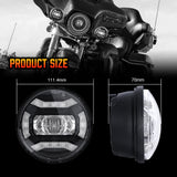 Motorcycle 7 Inch Round LED Headlight 4.5inch Led Fog Lights Set For Harley Touring Road King Ultra Classic Electra LED LAMP H4
