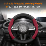 Suede Carbon Fiber Steering Wheel Cover for Mazda 3 CX-5