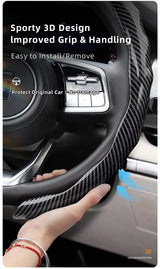 Steering Wheel Cover Carbon Fiber Snap-On for GWM Tank Car Interior Accessory Hocasen