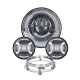 Motorcycle 7 Inch Round Led Headlights For Harley Davidson Motorcycle Halo Ring Turn Signal DRL Auxiliary Motor Led Fog Lights