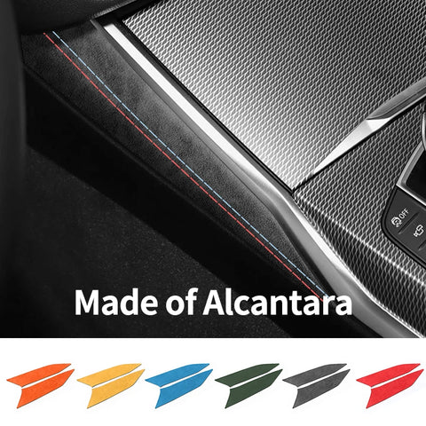 For BMW 2er Two-Door G42 3er i3 G20 G28 4er i4 G23 Center Console Side Trim Sticker Car Interior Accessories Made of Alcantar