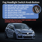 Fog Light Switch Control for VW Golf Jetta Passat MK4 Car Interior Accessory OEM