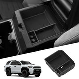 Toyota 4Runner 2025 Center Console Armrest Storage Box Car Tray ABS Organizers Tidying Interior Accessories Black Dashcam | P