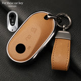 Metal and Leather Car Key Case Cover for Various Mercedes Benz Models