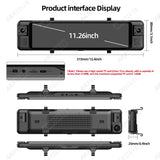 11.26" 4CH 1080P Mirror Dash Cam Universal