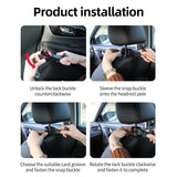 2-in-1 Hidden Headrest Phone Holder and Car Hook Car Interior Accessory OEM