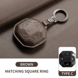 Leather Car Key Case Cover Shell For Chery Jetour Genesis X90 X70 X95 Traveller T2 Dashing X-1 Plus DTC IDM Protection Keychain