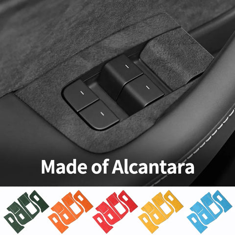 Made of Alcantara For Tesla Model 3（2019-2023）/ Y (2019-) Windows Control Panel Trim Cover Sticker Car Interior Accessories C