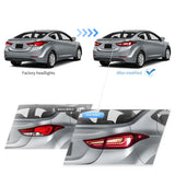 LED Tail Lights with Sequential Signal for Elantra 2011-2016 Car Interior Accessory Vland