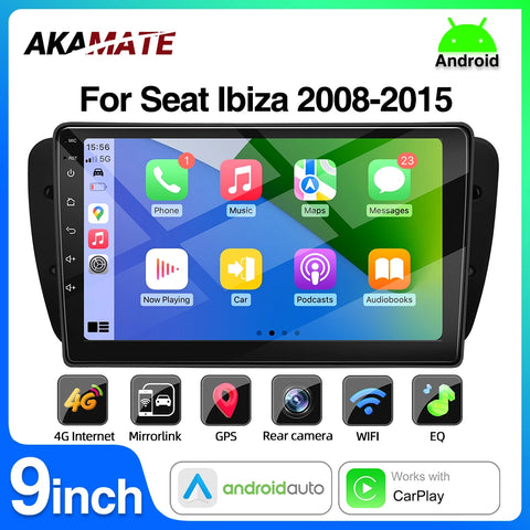 9 Inch Android 12 Head Unit GPS for Seat Ibiza 2008-2015 Android Head Unit AKAMATE