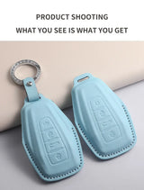 Car Key Case Cover for Geely New Coolray 2023-2025 X6 Emgrand Global Hawk GX7 PU Leather Car Keychain