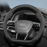 Carbon Fiber Suede Wheel Cover for Audi A4 B8 A5 S5 Car Interior Accessory Hocasen