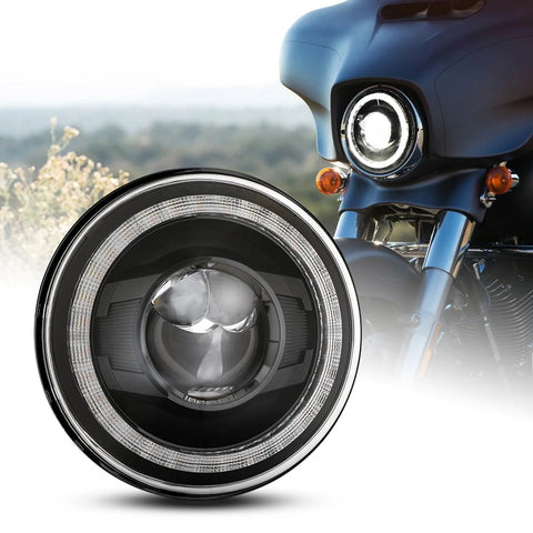 7 Inch Led Headlight Motorcycle 7'' Led Turn Signals DRL Angel Eye Led Headlamp For Harley Davidson Harley Street Glide Fat B