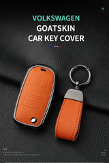 Metal and Leather 3 Button Car Key Case Cove For VW Volkswagen Beetle Caddy Eos Golf Jetta Polo Scirocco Tiguan Touran UP Car