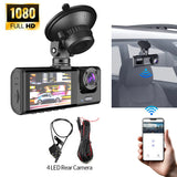 3-Channel 1080P Dash Cam WiFi Night Vision Universal