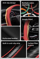 Perforated Leather Wheel Cover for VW Golf Jetta Car Interior Accessory Hocasen