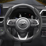 Perodua Suede Buckle Steering Wheel Cover Brown