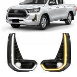LED DRL Fog Lamp with Turn Signal for Toyota Hilux Revo Car Interior Accessory MAGIC COLORM