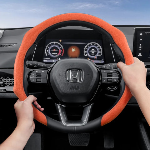 Suede Snap-On Steering Wheel Cover for Honda Civic Car Interior Accessory Hocasen