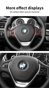 For BMW F30 F32 F34 (2013-2019) Car Steering Wheel Button Panel Trim Sticker Anti Scratch Carbon Fiber Interior Tuning Accessory