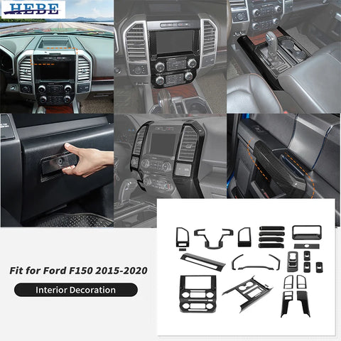 ABS Carbon Fiber Interior Trim for Ford F150 2015 Car Interior Accessory HEBE