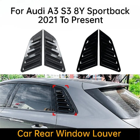 For Audi A3 S3 8Y Sportback 2021 To Present Car Rear Window Louver Decorative Sticker Auto Modification Accessories Car Decal