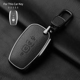 Aluminum Alloy Goatskin Car Key Case Cover For Lincoln Continental MKC MKZ MKX 2017 2018 2019 Navigator Nautilus keychain Key