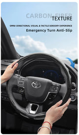 Carbon Fiber Steering Wheel Cover for Toyota Camry RAV4 Car Interior Accessory Hocasen