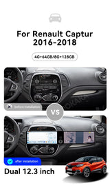 24.6 Inch Dual Screen Android Head Unit for Renault Captur Android Head Unit Aotsr