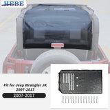 PVC Top Sunshade Cover for Jeep Wrangler JK 07-17 Car Interior Accessory HEBE