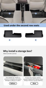 for Toyota Alphard Verfire 40 Series 2023 2024 Underseat Storage Box TPE Car Second Row Seat Lower Tray Organizer Accessories