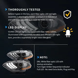 Black LED Dual Beam Projector for Mustang 2018-24 Car Interior Accessory Vland