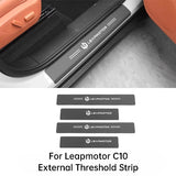 For Leapmotor C10 C16 Car Leather Door Sill Strip Welcome Pedal Anti Kick Pad Scratch-resistant Sticker Interior Accessories