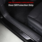For Tesla New Model 3 Highland 2024 Front Rear Door Sill Pad Door Welcome Pedal Threshold Strip Leather Accessories Door Sill
