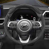 Perodua Suede Buckle Steering Wheel Cover Brown