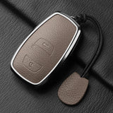 Aluminum Alloy Goatskin Car Key Case Cover for Subaru BRZ XV SV Forester Legacy Outback Crosstrek Impreza WRX Ascent keychain