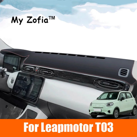 For Leapmotor T03 2023 2024 2025 Car Leather Dashmat Dashboard Cover Car Pad Dash Mat SunShade Carpet Cover Accessories Car I