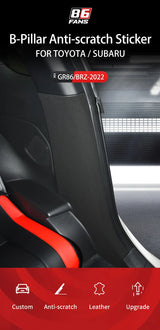 Suede Leather B Pillar Sticker for Toyota GR86 BRZ Car Interior Accessory GMUNI