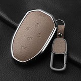 5 Button Aluminum Alloy Goatskin Car Key Case Cover For Trumpchi GAC 2021 Empow J11 J12 J13 J14 J15 J16 GS8 Keychain Accessories