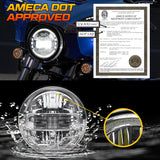 7 Inch Led Headlight For Harley Davidson Sportster Softail Dyna Fat Boy Headlight Assembly | Motorcycle Accessories ANGLELITE